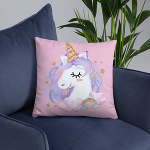 'You Make Me Smile Unicorn Crown' Basic Pillow