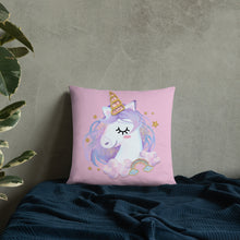 Load image into Gallery viewer, &#39;You Make Me Smile Unicorn Crown&#39; Basic Pillow
