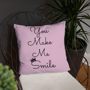 'You Make Me Smile Unicorn Crown' Basic Pillow