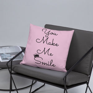 'You Make Me Smile Unicorn Crown' Basic Pillow