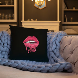 'I Love You Lips & Unicorn' Basic Pillow