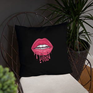 'I Love You Lips & Unicorn' Basic Pillow