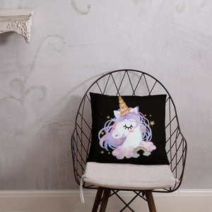 'I Love You Lips & Unicorn' Basic Pillow