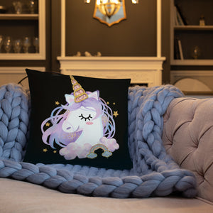 'I Love You Lips & Unicorn' Basic Pillow