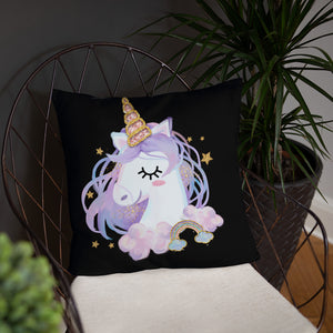 'I Love You Lips & Unicorn' Basic Pillow