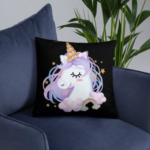 'I Love You Lips & Unicorn' Basic Pillow