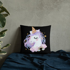 'I Love You Lips & Unicorn' Basic Pillow