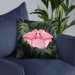 'Flamingo Mingle' Basic Pillow