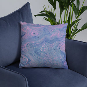 'Pink & Blue Swirl' Basic Pillow