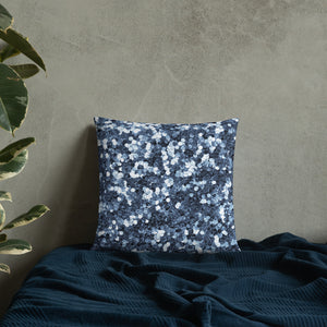 'Blue Glitter Confetti Print' Basic Pillow