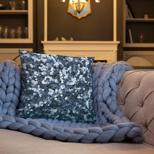 'Blue Glitter Confetti Print' Basic Pillow