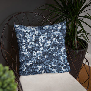 'Blue Glitter Confetti Print' Basic Pillow