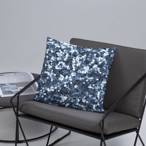 'Blue Glitter Confetti Print' Basic Pillow