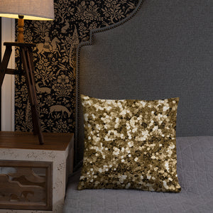 'Gold Glitter Confetti Print' Basic Pillow