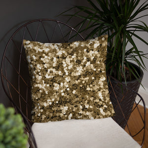 'Gold Glitter Confetti Print' Basic Pillow