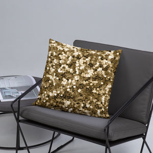 'Gold Glitter Confetti Print' Basic Pillow