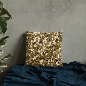 'Gold Glitter Confetti Print' Basic Pillow