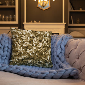 'Gold Glitter Confetti Print' Basic Pillow