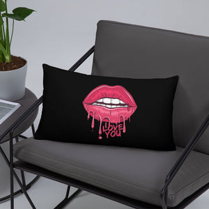 'I Love You Lips & Unicorn' Basic Pillow