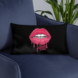 'I Love You Lips & Unicorn' Basic Pillow