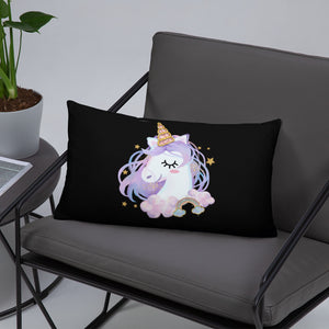 'I Love You Lips & Unicorn' Basic Pillow