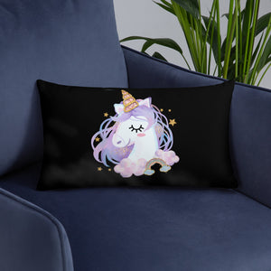 'I Love You Lips & Unicorn' Basic Pillow