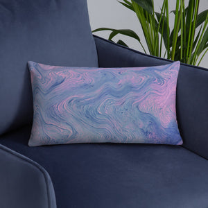 'Pink & Blue Swirl' Basic Pillow