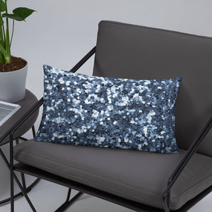 'Blue Glitter Confetti Print' Basic Pillow