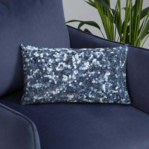 'Blue Glitter Confetti Print' Basic Pillow