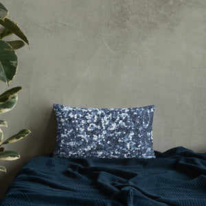 'Blue Glitter Confetti Print' Basic Pillow