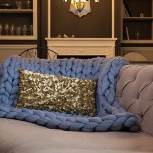 'Gold Glitter Confetti Print' Basic Pillow