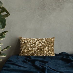 'Gold Glitter Confetti Print' Basic Pillow