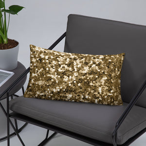 'Gold Glitter Confetti Print' Basic Pillow