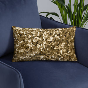 'Gold Glitter Confetti Print' Basic Pillow