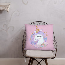 Load image into Gallery viewer, &#39;You Make Me Smile Unicorn Crown&#39; Basic Pillow
