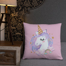 Load image into Gallery viewer, &#39;You Make Me Smile Unicorn Crown&#39; Basic Pillow
