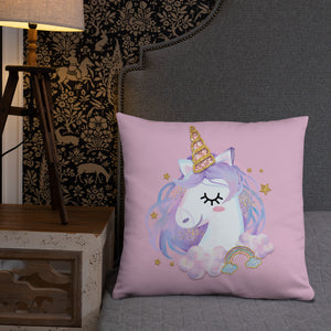 'You Make Me Smile Unicorn Crown' Basic Pillow