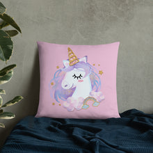 Load image into Gallery viewer, &#39;You Make Me Smile Unicorn Crown&#39; Basic Pillow
