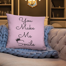 Load image into Gallery viewer, &#39;You Make Me Smile Unicorn Crown&#39; Basic Pillow
