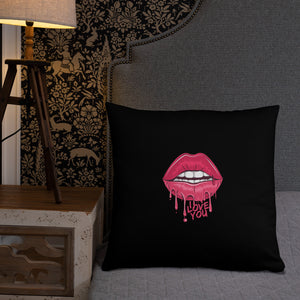 'I Love You Lips & Unicorn' Basic Pillow