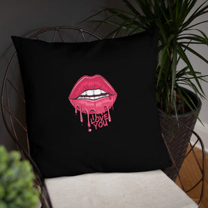 'I Love You Lips & Unicorn' Basic Pillow