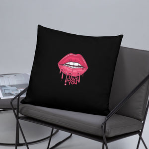 'I Love You Lips & Unicorn' Basic Pillow