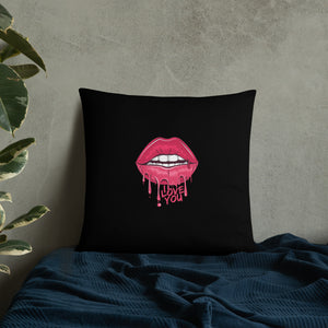 'I Love You Lips & Unicorn' Basic Pillow