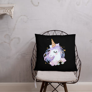 'I Love You Lips & Unicorn' Basic Pillow