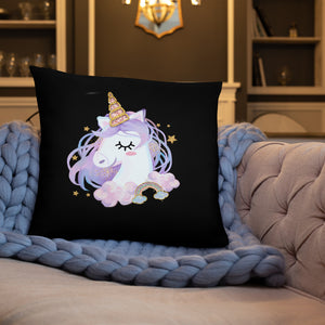 'I Love You Lips & Unicorn' Basic Pillow