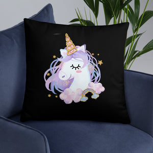 'I Love You Lips & Unicorn' Basic Pillow