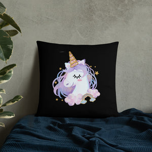 'I Love You Lips & Unicorn' Basic Pillow