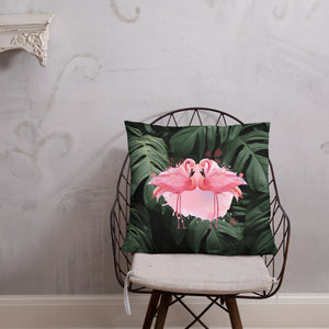 'Flamingo Mingle' Basic Pillow