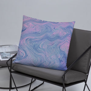 'Pink & Blue Swirl' Basic Pillow