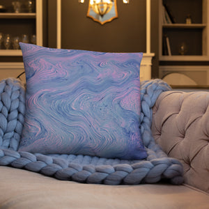 'Pink & Blue Swirl' Basic Pillow